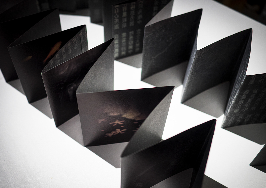 蛇腹の写真集を開いた所。