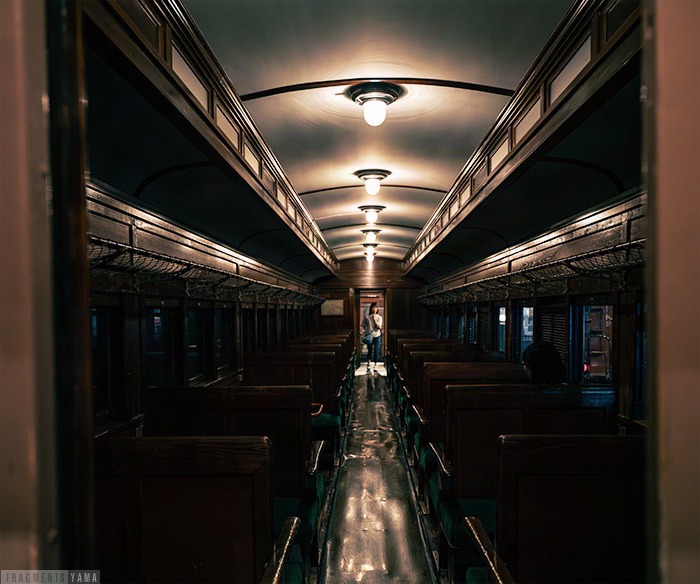 鉄道博物館の車両の中