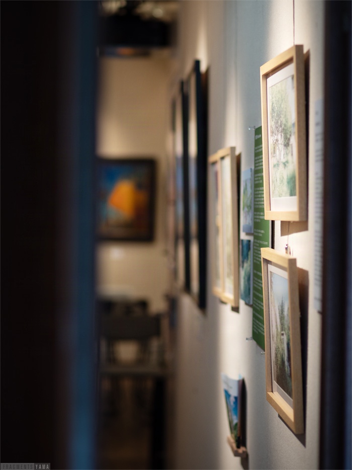 ギャラリー古藤の壁に写真が展示されているのを横から撮影した写真